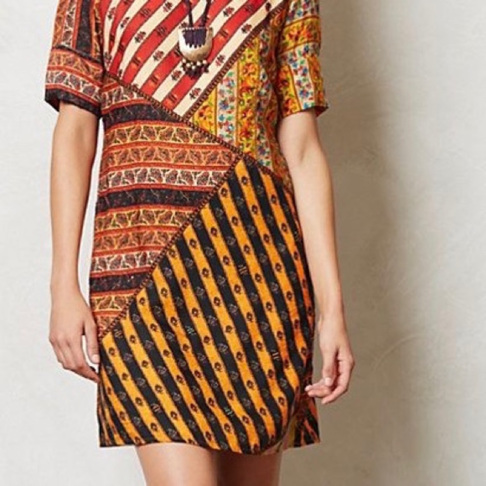 ANTHROPOLOGIE Embellished Patchwork Dress - Picture 7 of 7